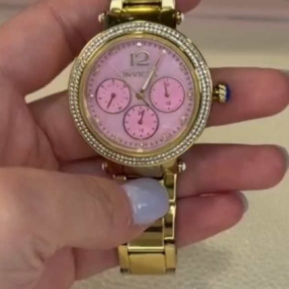 New in box authentic Invicta bolt Women's Gold and Pink mother of pearl watch - Picture 4 of 5